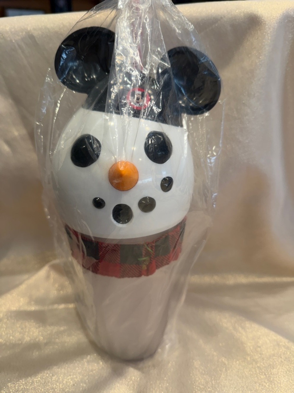 Disney Snowman Tumbler with Mickey Ears - White, Black,  lights up Brand New